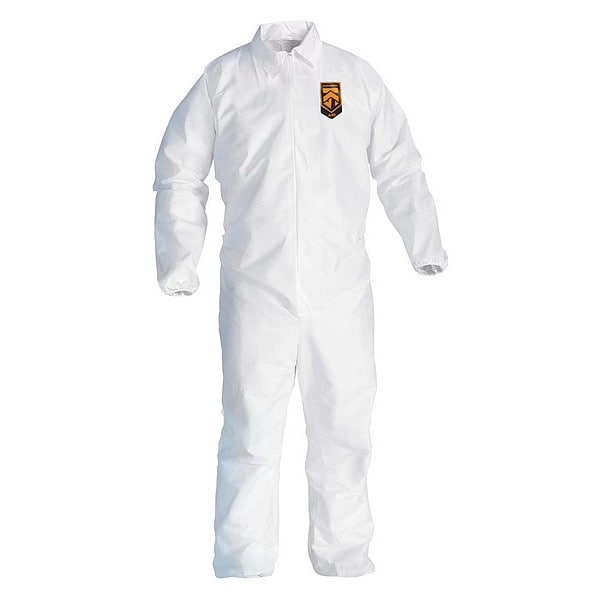 Kleenguard Disposable Coveralls, Collared, 2XL, KleenGuard(TM) A40, Zipper, Elastic Cuff, Elastic Ankle, 25 PK - 44315