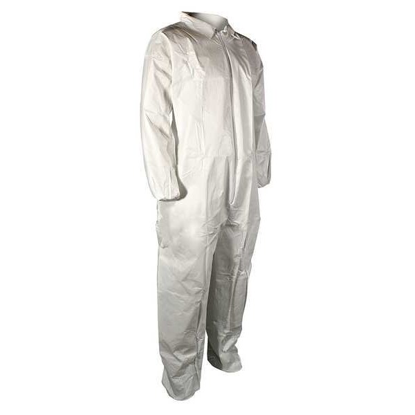 Cellucap Disposable Coverall, Collared, 4XL, Spunbonded Polypropylene, Zipper, Elastic Cuff, Elastic Ankle - 5740XXXX