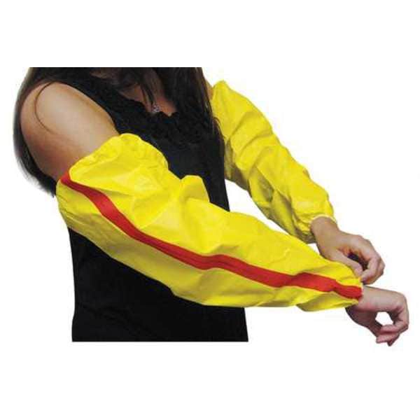 International Enviroguard ChemSplash(R) 1 Chemical Resistant Sleeves, 18 in Length, 15 mil Thick, Serged Seam, Yellow, 200 PK - 7065YT