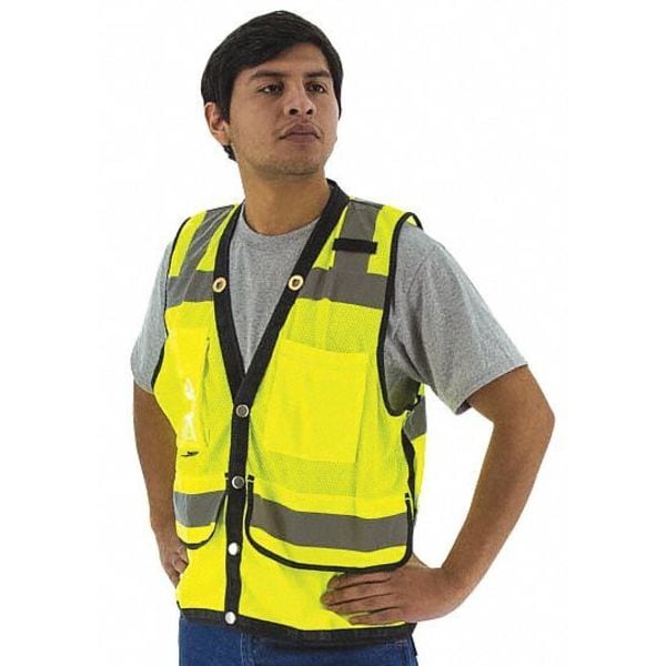 M-Safe By Majestic High Visibility Vest, Yellow, 5XL - 75-3207-XXXXXL