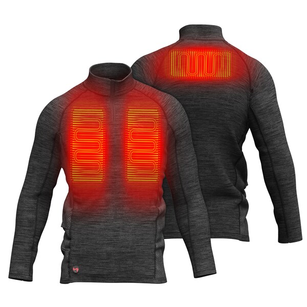 Mobile Warming Heated Baselayer Shirt, 88% Polyester, 12% Spandex, Up to 10 hours Heating Time, 4 Heat Settings, L - MWMT12010420