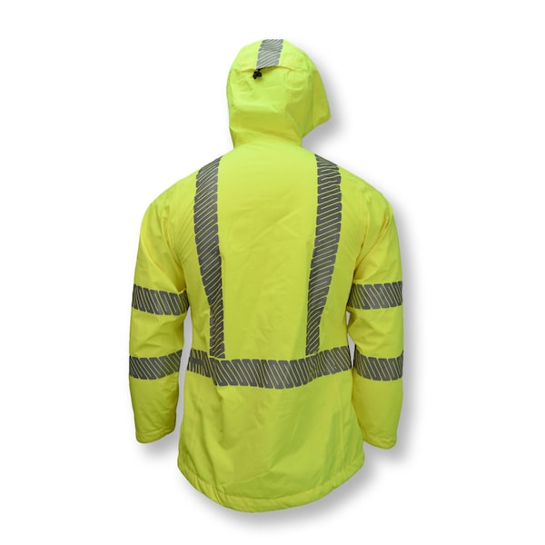 Radians Hi-Vis Rain Jacket, Ripstop waterproof polyester, Class 3 Type R, Hi-Vis Green, M - RW12L-3ZGR-M