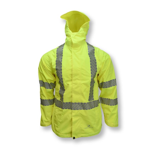 Radians Hi-Vis Rain Jacket, Ripstop waterproof polyester, Class 3 Type R, Hi-Vis Green, M - RW12L-3ZGR-M