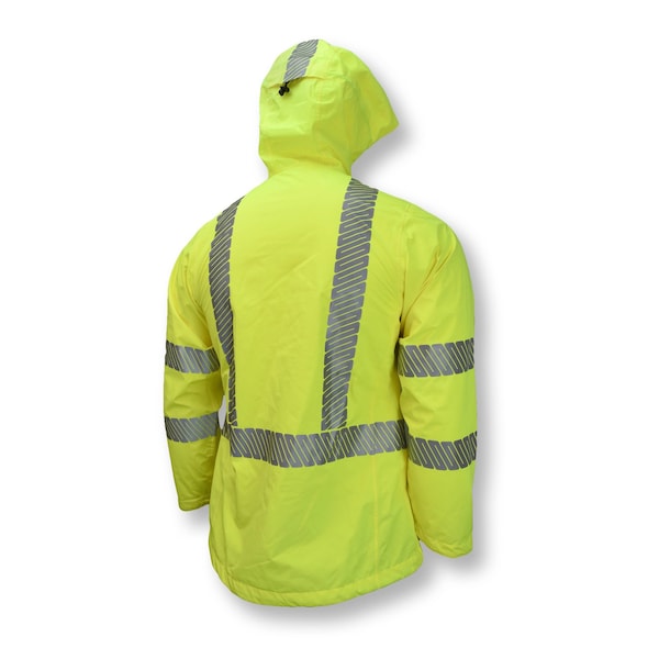 Radians Hi-Vis Rain Jacket, Ripstop waterproof polyester, Class 3 Type R, Hi-Vis Green, M - RW12L-3ZGR-M