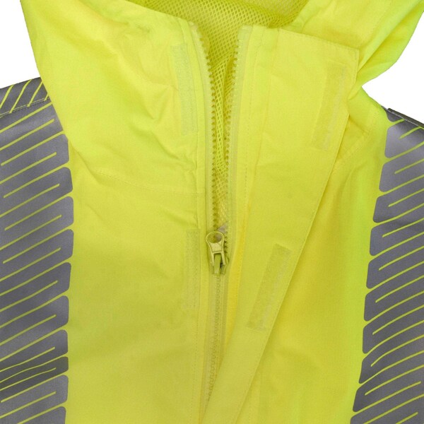 Radians Hi-Vis Rain Jacket, Ripstop waterproof polyester, Class 3 Type R, Hi-Vis Green, M - RW12L-3ZGR-M