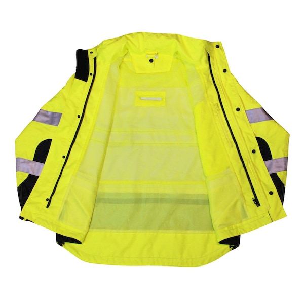Radians Hi-Vis Rain Jacket, Rip Stop Oxford, Class Class 3 Hi-Vis Green, 3XL - RW32-3Z1Y-3X