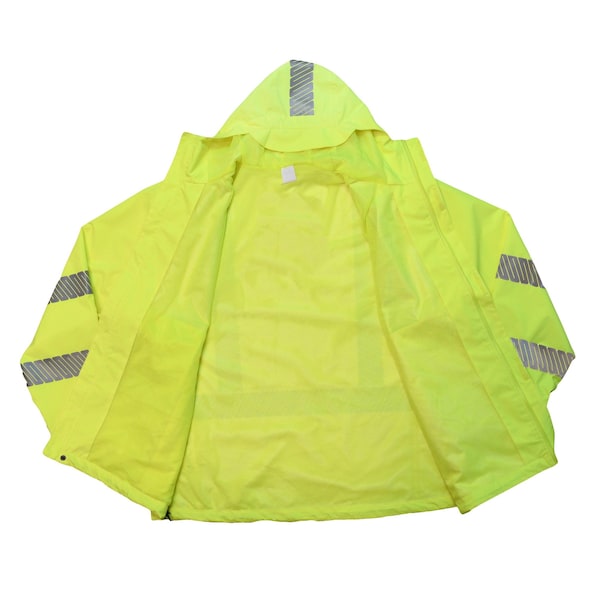 Radians Hi-Vis Rain Coat, RipStop Waterproof Polyester, Class 3 Type R, Hi-Vis Green, 3XL - RW11-3ZGR-3X