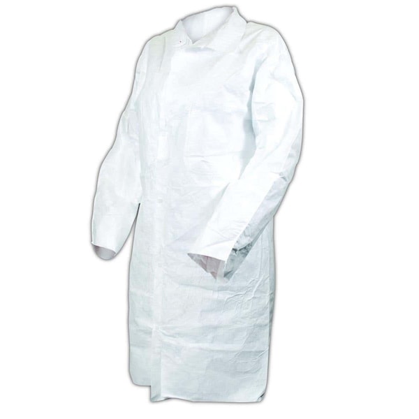 Dupont DuPont Tyvek TY212SWH Disposable Lab Coat with Pockets and Collar, 30case - C115-L