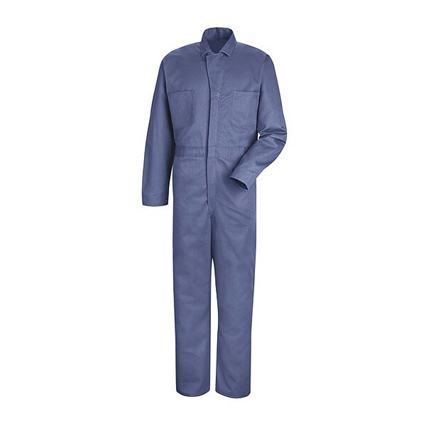 Red Kap CC16 Mens Button Front Cotton Coverall, Cotton, 8.5 oz Fabric Weight, Postman Blue, 46 Long - CC16PB LN 46