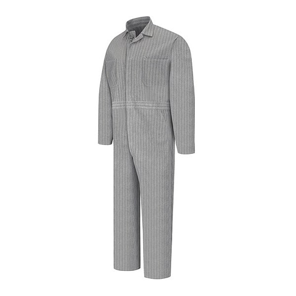 Red Kap Herringbone Btn Front Coverall, 100% Cotton, Twill, Fisher Herringbone, 48 Regular - CC16HB RG 48