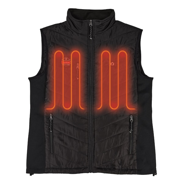 Ergodyne Rechargeable Heated Vest with Battery, Black, Size L - 6495