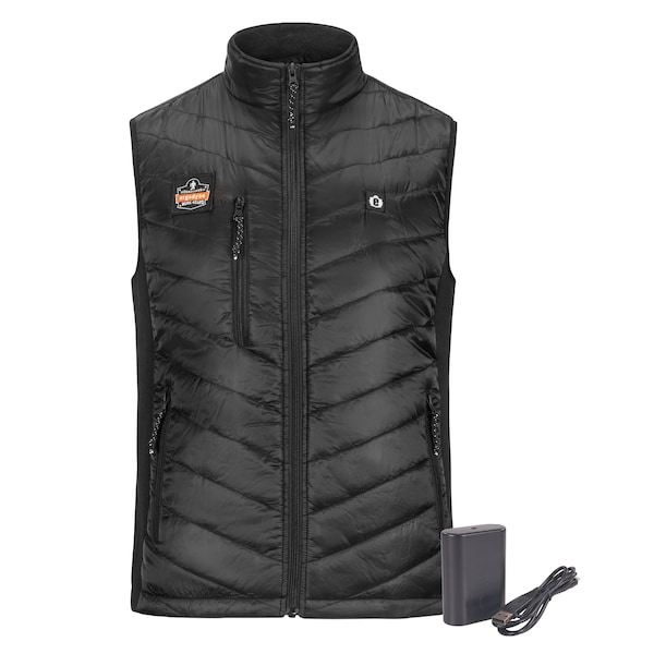 Ergodyne Rechargeable Heated Vest with Battery, Black, Size L - 6495