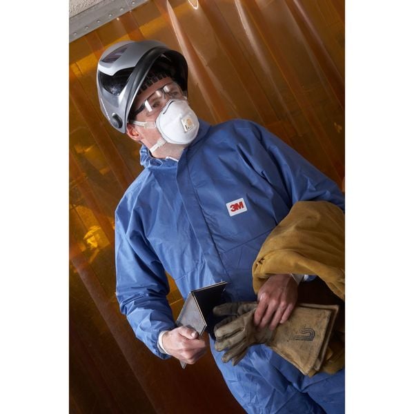 3M Disposable Coveralls, Hooded, XL, SMMS, Zipper, Knit Cuff, Elastic Ankle, Serged Seam, 25 PK - 4530-BLK-XL