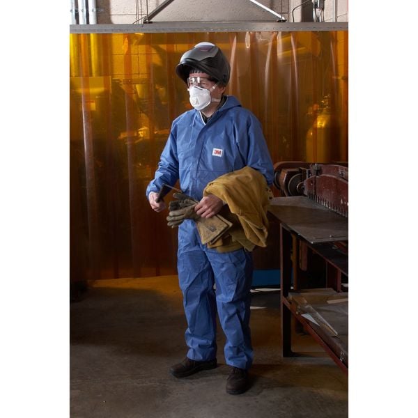 3M Disposable Coveralls, Hooded, XL, SMMS, Zipper, Knit Cuff, Elastic Ankle, Serged Seam, 25 PK - 4530-BLK-XL