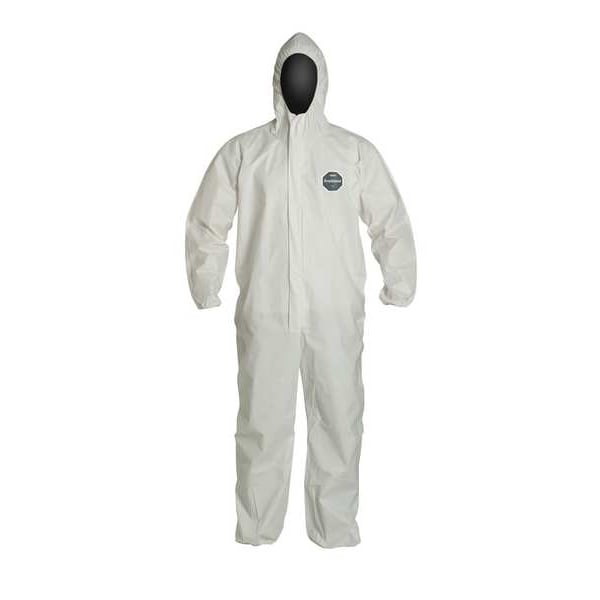 Dupont Disposable Coverall, Hooded, 2XL, ProShield(R) 60, Zipper, Elastic Cuff, Elastic Ankle, Serged Seam - NG127SWH2X0025NP