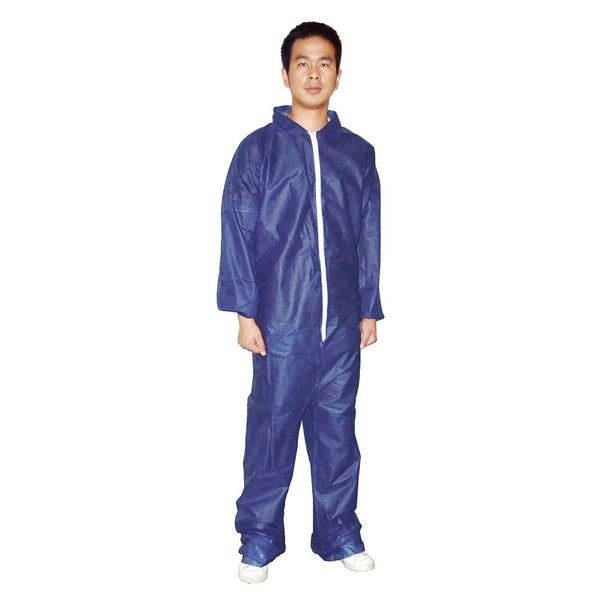 Condor Disposable Coverall, Collared, XL, Polypropylene, Zipper, Open Cuff, Open Ankle, Serged Seam, 25 PK - 26W809