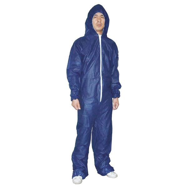 Condor Disposable Coveralls, Hooded, 3XL, Polypropylene, Zipper, Elastic Cuff, Elastic Ankle, Serged Seam - 26W827