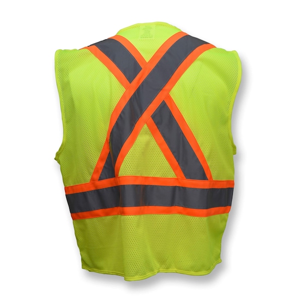 Radians Two-Tone Safety Vest 3XL Class 2 X Back, , Zipper 2 Pockets - SV22X-2ZGM-3X