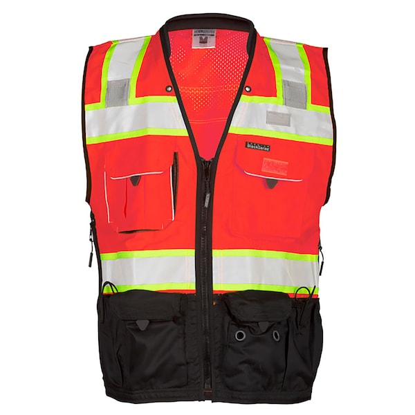 Kishigo 3X, Fluorescent Red Premium Black Series Surveyors Vest - S5702-3X