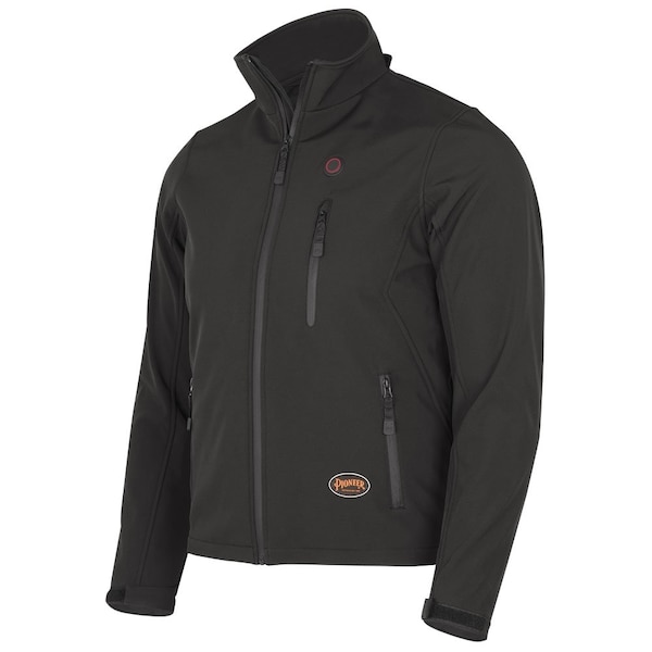 Pioneer Men Heated Softshell Jacket, Black, 4XL - V1210370U-4XL
