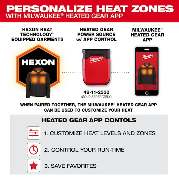 Milwaukee Tool Axis Heated Vest, Polyester, 2 to 8 hours Heating Time, 3 Heat Settings, Black, M - F300B-21M