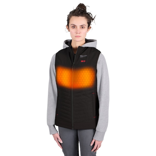 Milwaukee Tool Axis Heated Vest, Polyester, 2 to 8 hours Heating Time, 3 Heat Settings, Black, M - F300B-21M