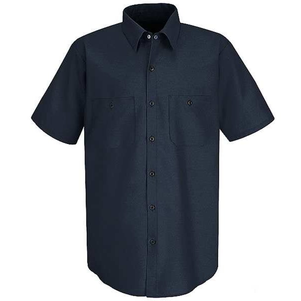 Vf Workwear Men's Short Sleeve Work Shirt, Cotton/Polyester, Button Closure, 2 Pocket(s), Navy - SP24NV SS XXL