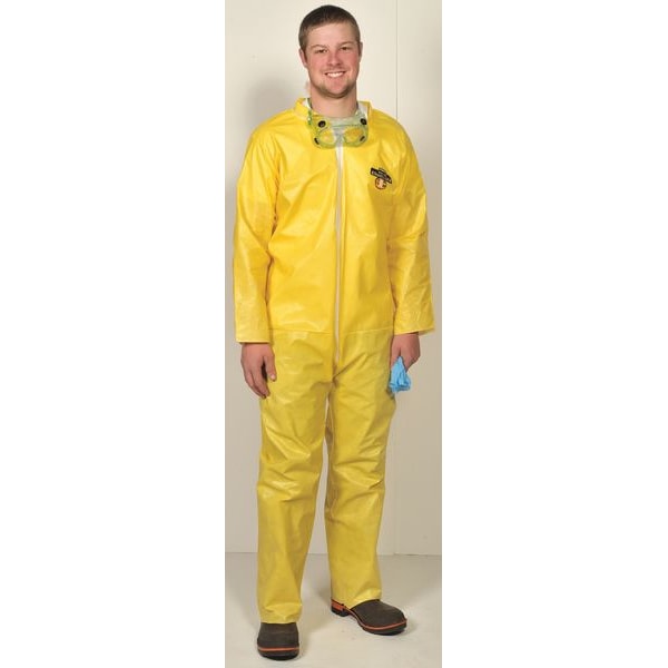 Lakeland Disposable Coverall, Collared, L, Non-Woven Laminate Polyethylene/Polypropylene, Zipper, Open Cuff - PBLC5412-LG