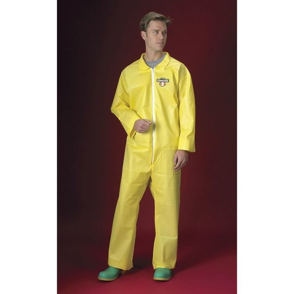 Lakeland Disposable Coverall, Collared, L, Non-Woven Laminate Polyethylene/Polypropylene, Zipper, Open Cuff - PBLC5412-LG
