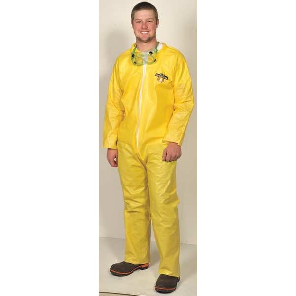 Lakeland Disposable Coverall, Collared, L, Non-Woven Laminate Polyethylene/Polypropylene, Zipper, Open Cuff - PBLC5412-LG