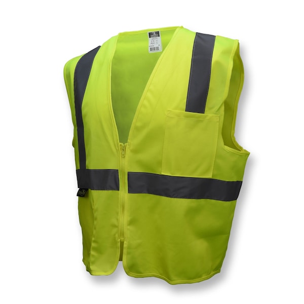 Radians Hi-Vis Economy Safety Vest M Class 2 U-Block Back, , Zipper Closure - SV2ZGSM