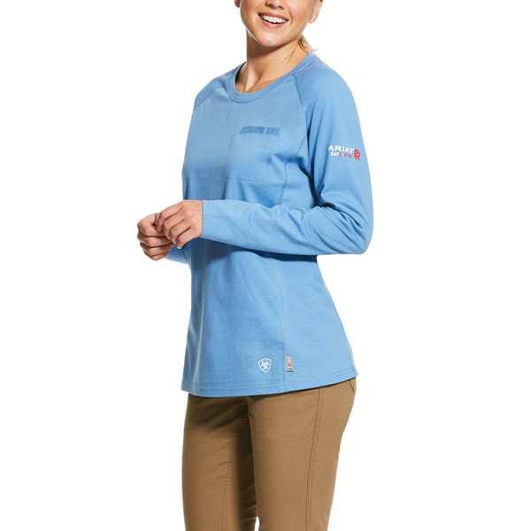 Ariat Women's FR Crew Longsleeve Tee, 8.7 cal/sq cm, M, Cotton - 10031021
