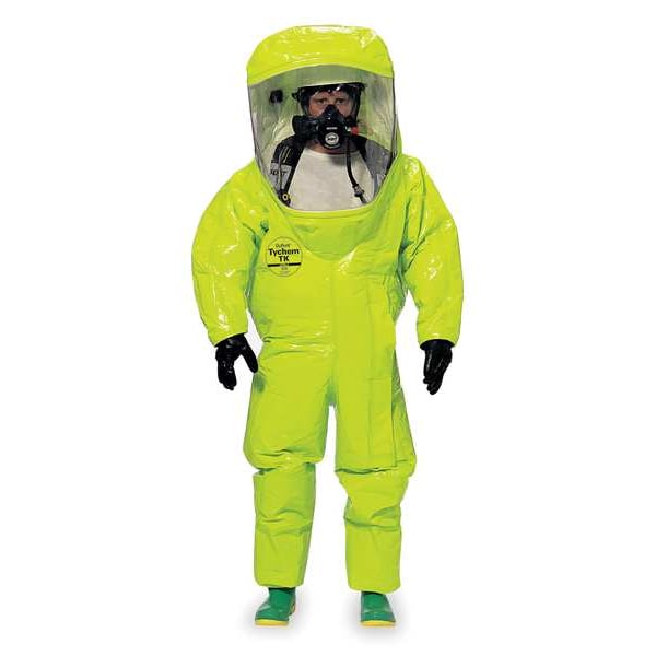 Dupont Encapsulated Suit, 2XL, Tychem(R) 10000, Hook-and-Loop, Attached Glove Cuff, Taped Seam - TK554TLY2X000100