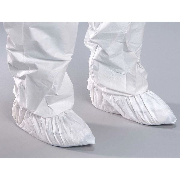 Alpha Pro Tech Disposable Shoe Covers, Polyethylene, White, Slip Resistant Sole: No , XL - SH-G1253-B