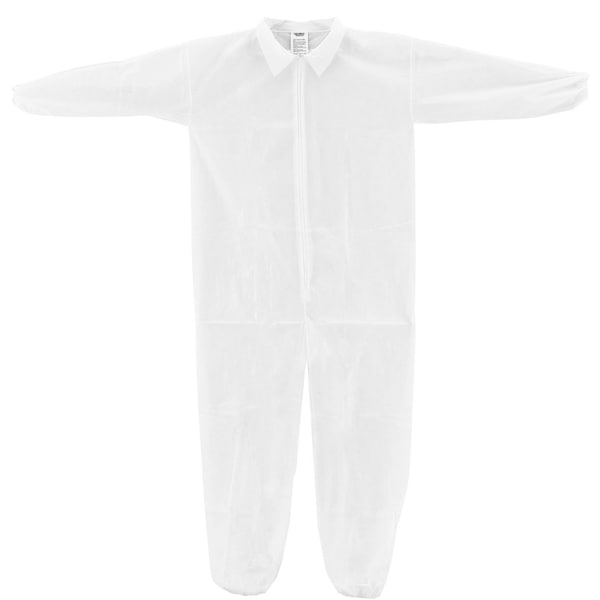 Global Industrial Disposable Coverall, L, 25 PK, White, Polypropylene - 708186L