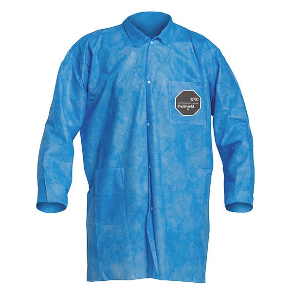 Dupont ProShield 10 Disposable Lab Coat, ProShield(R), Snaps Closure, Blue, M, 30 PK - PB212SBUMD003000