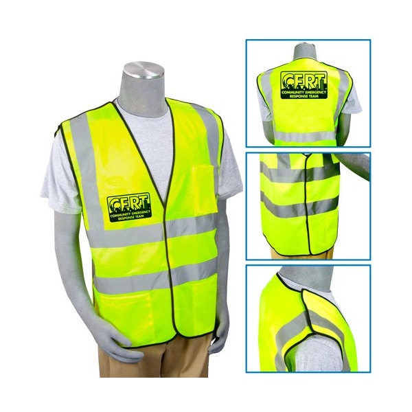 Propac Safety Vest, One Size Fits All, Neon, Natl Cert - C9058-NEON CERT