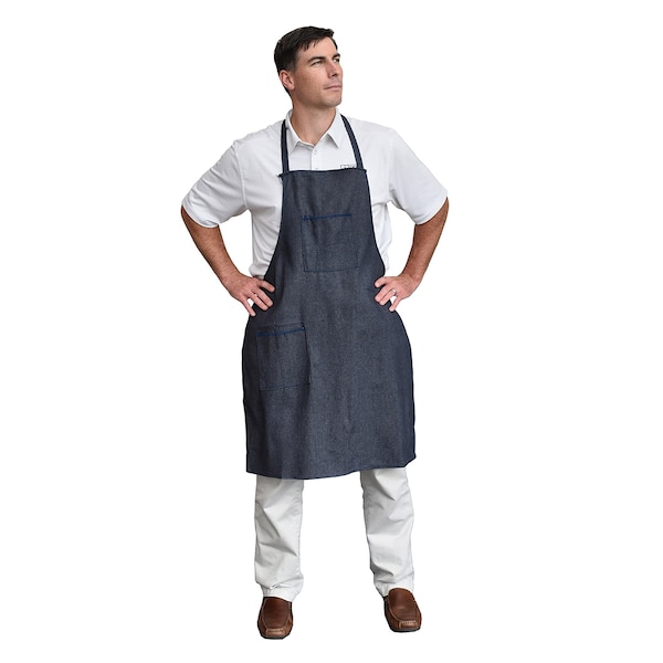 Cordova Denim Apron, Sewn Ties, Two Pockets, 28-in. W x 36-in. L - DA2T