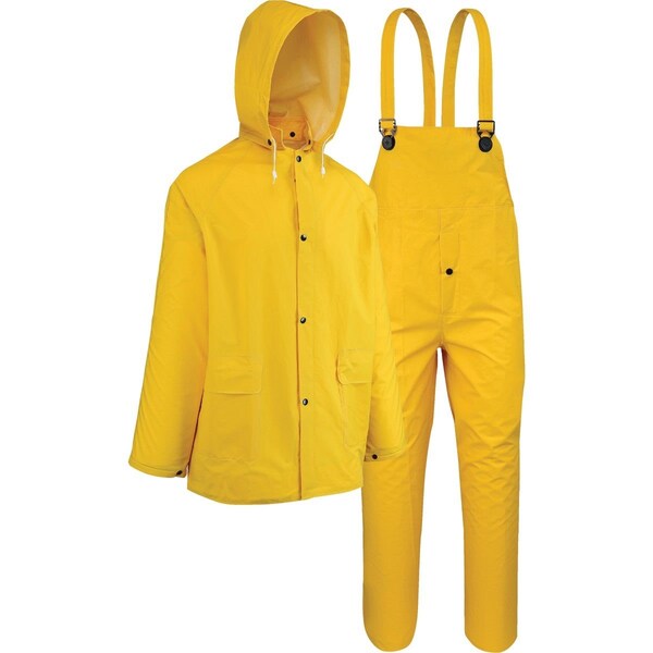 West Chester Protective Gear Protective Gear Medium 3-Piece Yellow PVC Rain Suit - 44035/M