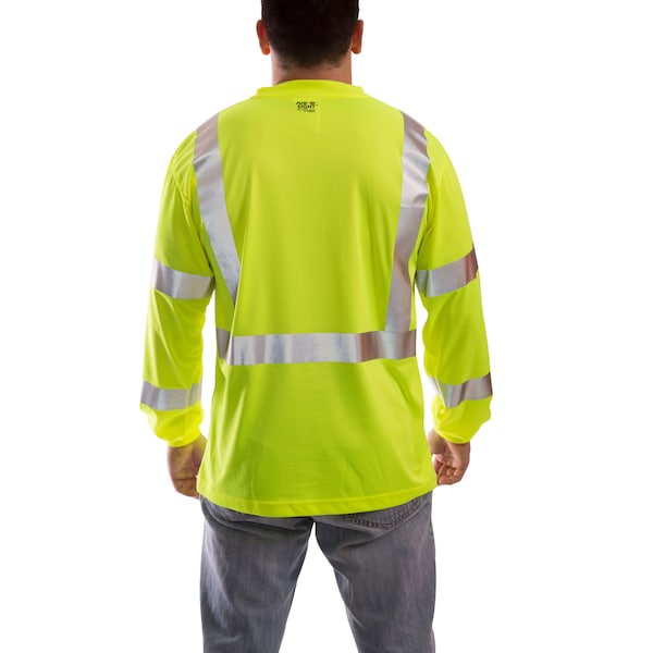 Tingley Job Sight Hi-Vis T-Shirt, Long Sleeve, Lime, L - S75522