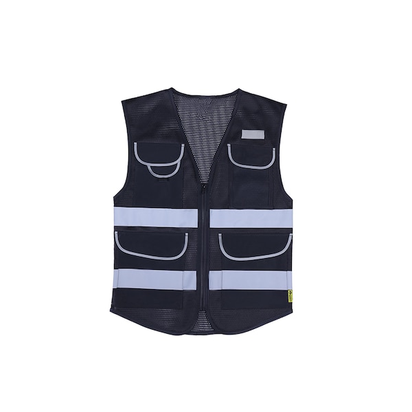 2W International Premium Safety Vest, Black, X-Large - CV-BK XL