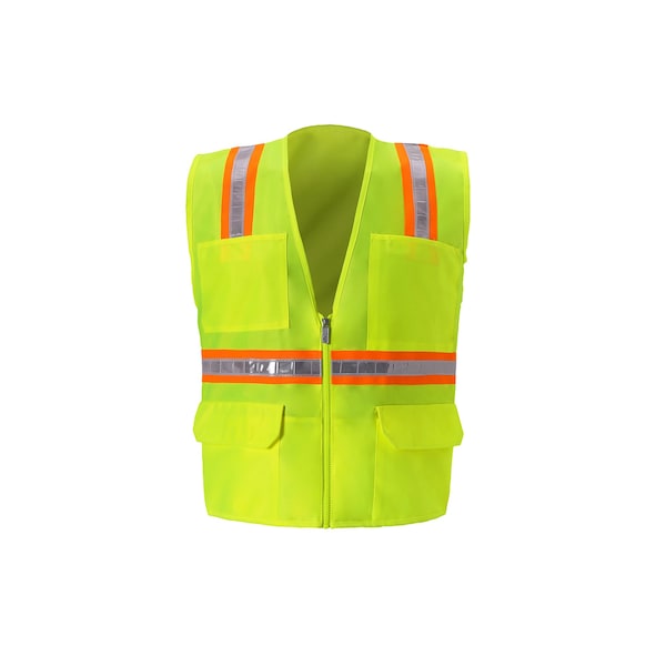 2W International Hi-Vis Safety Vest S H Back, , Zipper 6 Pockets - 8048-A S