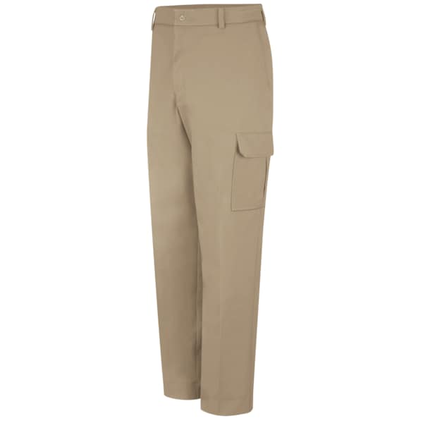 Red Kap Men's Cargo Pants w/Snaps, 38 in, Khaki, Cotton/Polyester - PT88KH 38 30