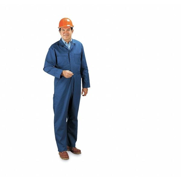 Red Kap CT10 Coverall, Cotton/Polyester, 7.25 oz Fabric Weight, 30 in Inseam, Blue, 48 Regular - CT10PB RG 48