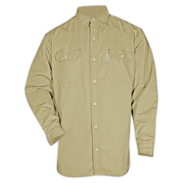 Magid DualHazard 70 oz FR 8812 Khaki Work Shirt - SBK70DHL
