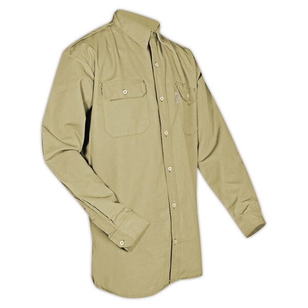 Magid DualHazard 70 oz FR 8812 Khaki Work Shirt - SBK70DHL