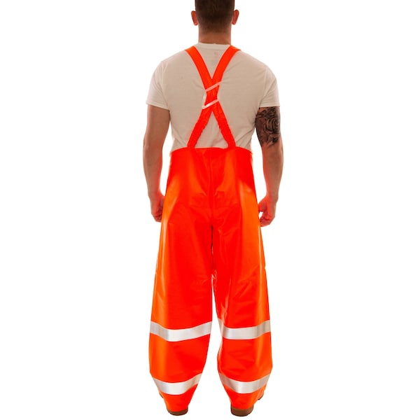 Tingley Arc Flash Hi-Visibility Bib Overall, PVC, 30 in Inseam, 40 in to 42 in Waist, 26 mil Thickness, L - O44129