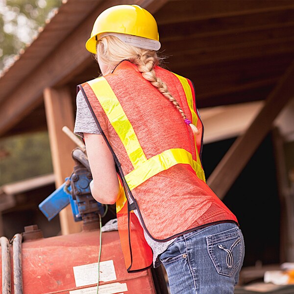 Safe Handler Lattice Reflective Safety Vests, Large, Orange(10-Pack) - BLSH-ES-L-SV2O-10