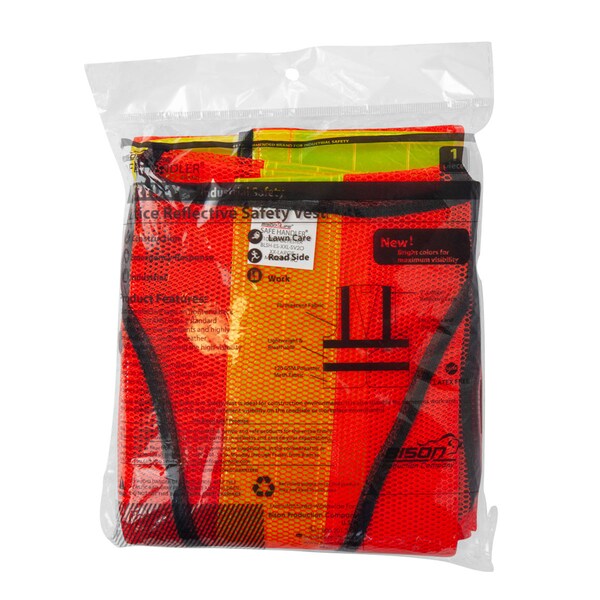 Safe Handler Lattice Reflective Safety Vests, Large, Orange(10-Pack) - BLSH-ES-L-SV2O-10