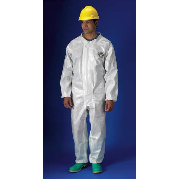 Lakeland ChemMax(R) 2 Collared Chemical Resistant Coveralls, ChemMax(R) 2, 4.3 oz Fabric Weight, White, M - PBLC72110-MD